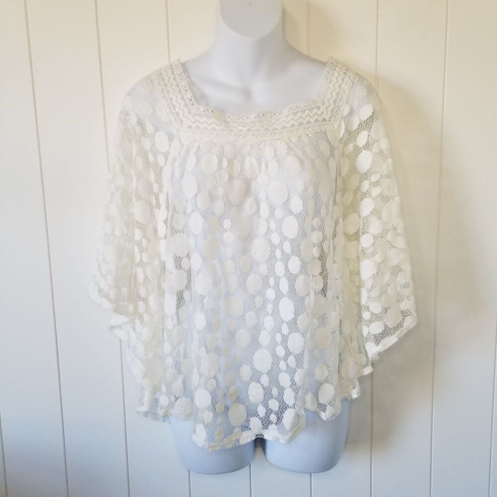 Halo Sheer Boho Top Blouse Size Large Fairy